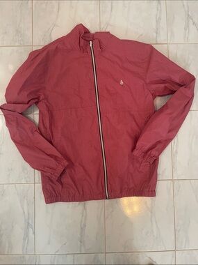 Volcom Men's Dusty Rose Full-Zip Windbreaker